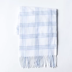 WINDOW PANE CHECK FLANNEL WITH FRINGE