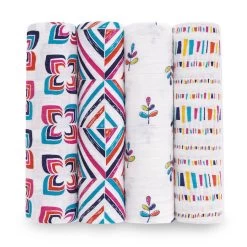 Aden + Anais ADEN & ANAIS FLIP-SIDE 4 PACK CLASSIC SWADDLES