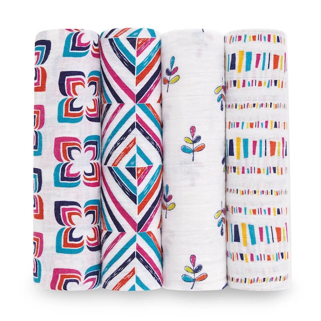 Aden + Anais ADEN & ANAIS FLIP-SIDE 4 PACK CLASSIC SWADDLES 1 Aden + Anais ADEN & ANAIS FLIP-SIDE 4 PACK CLASSIC SWADDLES