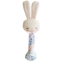 BUNNY STICK RATTLE IN LIBERTY BLUE