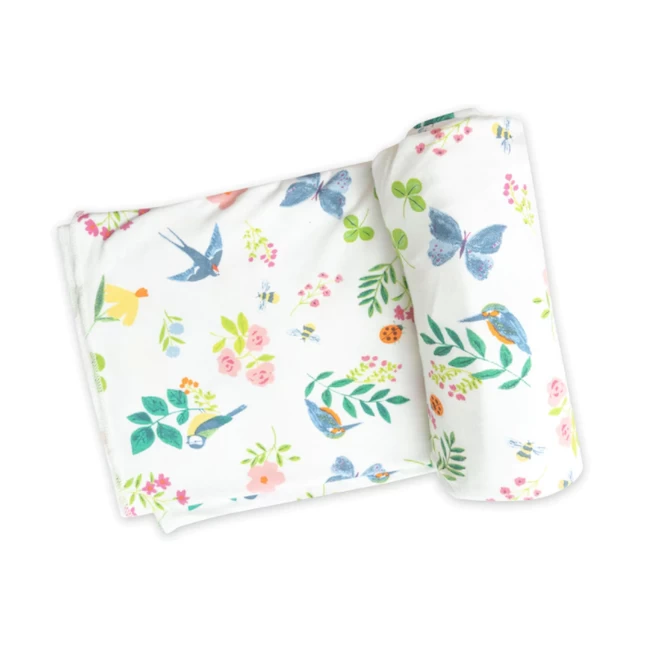 GARDEN BIRDS SWADDLE BLANKET 1 GARDEN BIRDS SWADDLE BLANKET