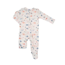 OCEAN CUDDLES 2 WAY RUFFLE BACK ZIPPER FOOTIE