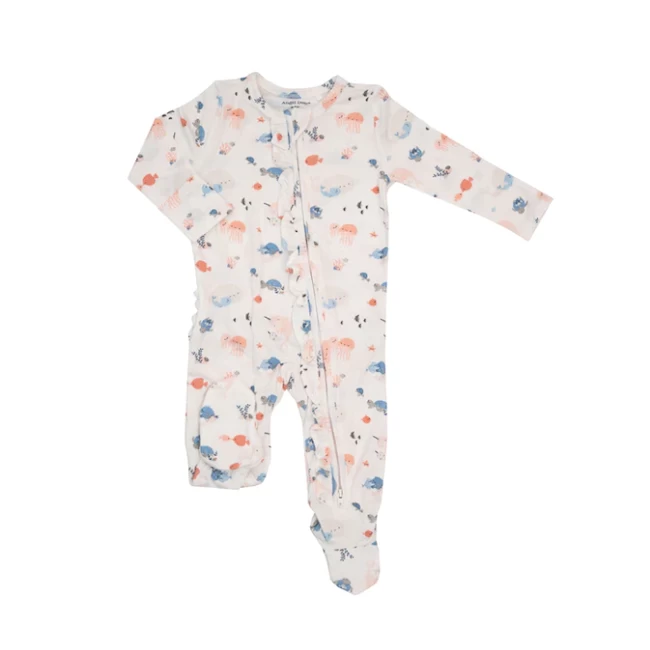 OCEAN CUDDLES 2 WAY RUFFLE BACK ZIPPER FOOTIE 1 OCEAN CUDDLES 2 WAY RUFFLE BACK ZIPPER FOOTIE