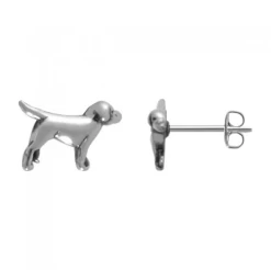 STERLING SILVER LAB DOG STUD EARRING