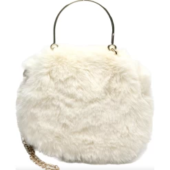 LOVIE FAUX FUR BAG IN IVORY