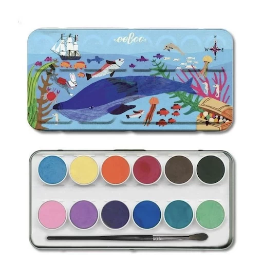 Eeboo IN THE SEA 12 WATERCOLORS 2 Eeboo IN THE SEA 12 WATERCOLORS - Afbeelding 2