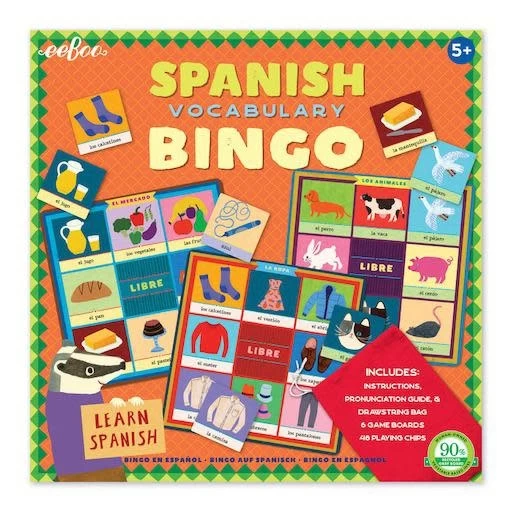 Eeboo SPANISH BINGO VOCABULARY 1 Eeboo SPANISH BINGO VOCABULARY