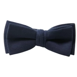 NAVY SUEDE BOW TIE