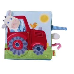 Haba DOWN ON THE FARM SOFT BOOK WITH COW PUPPET