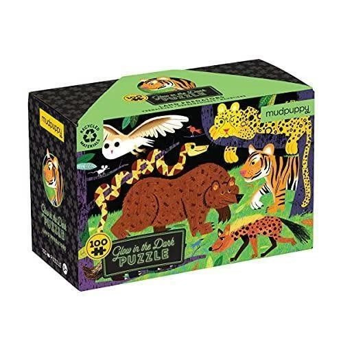 LAND PREDATORS 100 PIECE GLOW IN THE DARK PUZZLE 1 LAND PREDATORS 100 PIECE GLOW IN THE DARK PUZZLE