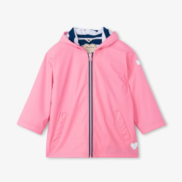 Hatley CLASSIC PINK ZIP UP SPLASH JACKET 1 Hatley CLASSIC PINK ZIP UP SPLASH JACKET