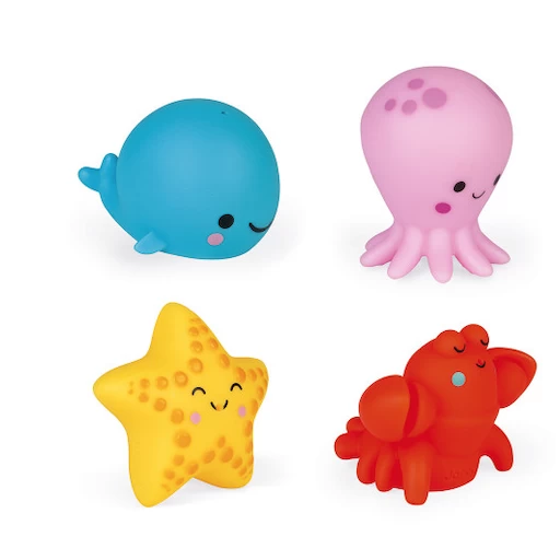Janod 4 SEA ANIMALS SQUIRTIES 1 Janod 4 SEA ANIMALS SQUIRTIES
