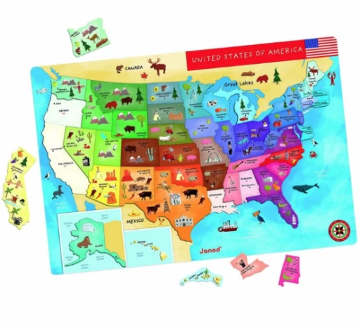 Janod MAGNETIC USA MAP 2 Janod MAGNETIC USA MAP - Afbeelding 2