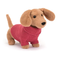 JELLYCAT SWEATER SAUSAGE DOG PINK