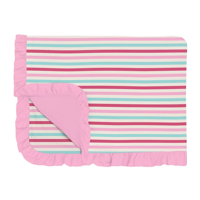 PRINT RUFFLE TODDLER BLANKET IN SOCK HOP STRIPE 1 PRINT RUFFLE TODDLER BLANKET IN SOCK HOP STRIPE