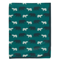 PRINT SWADDLING BLANKET IN CEDAR BROWN BEAR