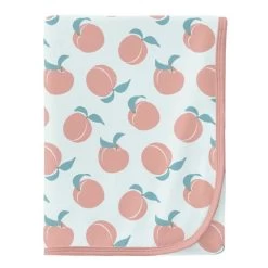 PRINT SWADDLING BLANKET IN FRESH AIR PEACHES