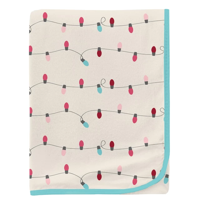 PRINT SWADDLING BLANKET IN NATURAL HOLIDAY LIGHTS 1 PRINT SWADDLING BLANKET IN NATURAL HOLIDAY LIGHTS