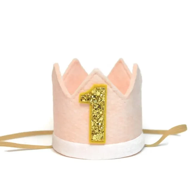 BLUSH FELT CROWN GLITTER TRIM 2 BLUSH FELT CROWN GLITTER TRIM - Afbeelding 2