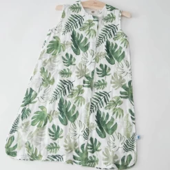Little Unicorn COTTON MUSLIN SLEEP BAG-TROPICAL LEAF