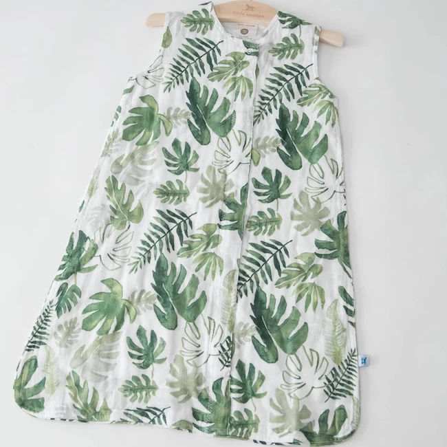 Little Unicorn COTTON MUSLIN SLEEP BAG-TROPICAL LEAF 1 Little Unicorn COTTON MUSLIN SLEEP BAG-TROPICAL LEAF