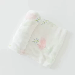 Little Unicorn DELUXE MUSLIN SINGLE SWADDLE BLANKET - PINK PEONY