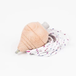 WOODEN SPINNING TOP- GREY