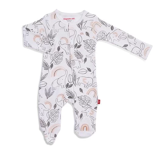 ELLIE GO LUCKY CREAM ORGANIC COTTON MAGNETIC FOOTIE 1 ELLIE GO LUCKY CREAM ORGANIC COTTON MAGNETIC FOOTIE