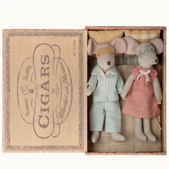 Maileg MUM AND DAD MICE IN CIGARBOX