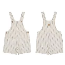 LINEN PRINT SHORT DUNGAREES