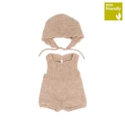 Miniland KNITTED DOLL OUTFIT 15" ROMPER AND BONNET