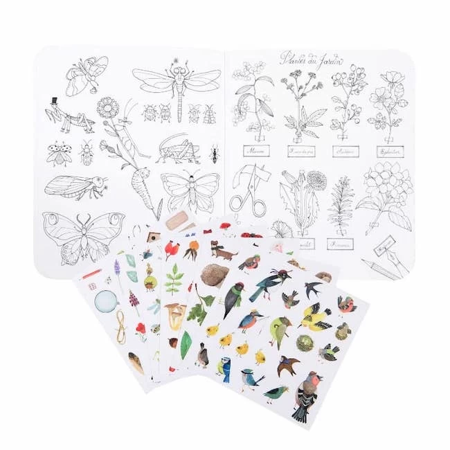 Moulin Roty BOTANIST GARDEN THEME COLORING BOOK AND STICKERS 2 Moulin Roty BOTANIST GARDEN THEME COLORING BOOK AND STICKERS - Afbeelding 2