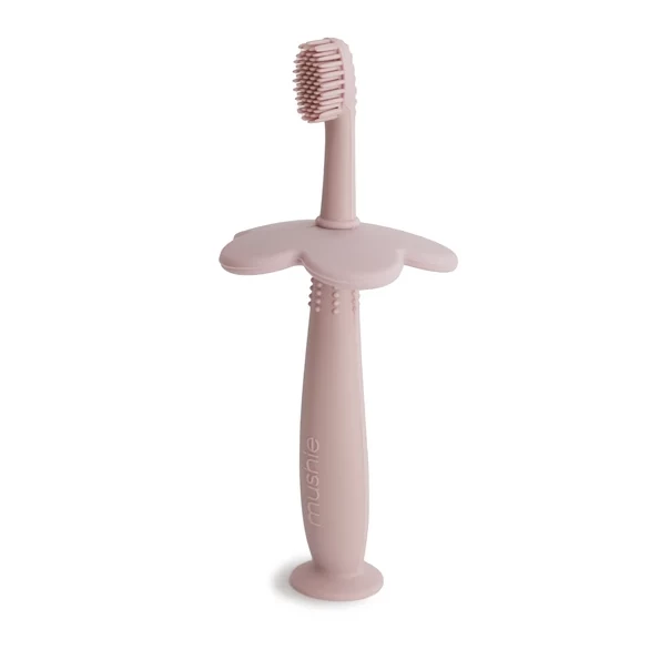 Mushie FLOWER TRAINING TOOTHBRUSH - BLUSH 1 Mushie FLOWER TRAINING TOOTHBRUSH - BLUSH
