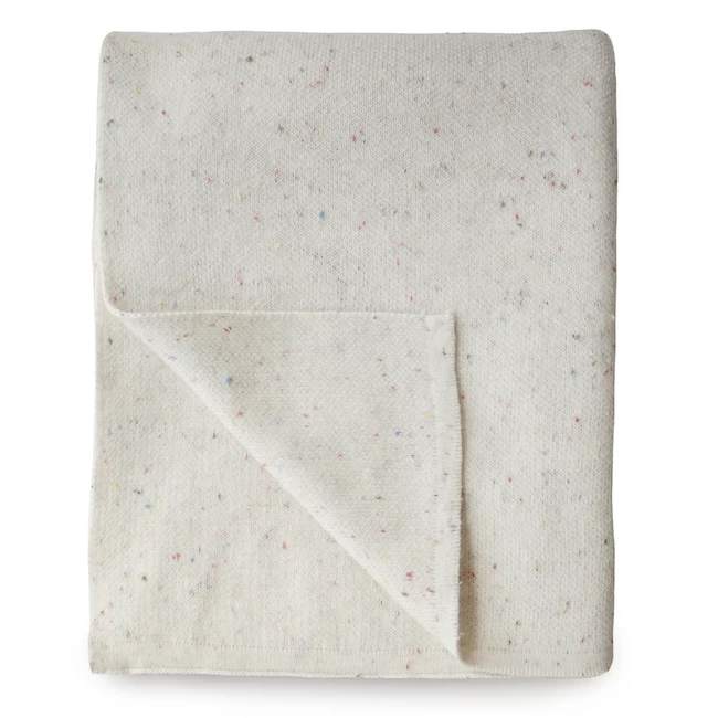 Mushie KNITTED CONFETTI BABY BLANKET - IVORY 1 Mushie KNITTED CONFETTI BABY BLANKET - IVORY