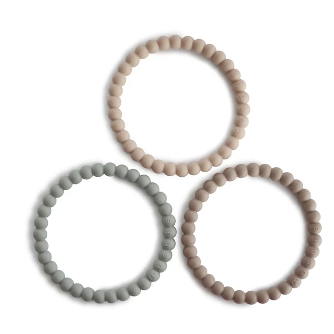 Mushie PEARL TEETHING BRACELET SET OF 3 3 Mushie PEARL TEETHING BRACELET SET OF 3 - Afbeelding 3