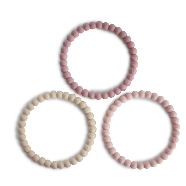 Mushie PEARL TEETHING BRACELET SET OF 3 1 Mushie PEARL TEETHING BRACELET SET OF 3