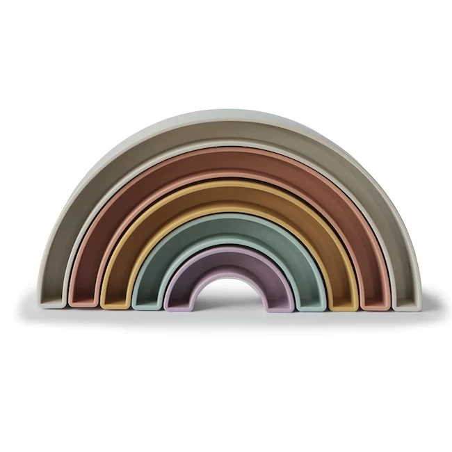 Mushie RAINBOW STACKER TOY-TROPICAL 1 Mushie RAINBOW STACKER TOY-TROPICAL