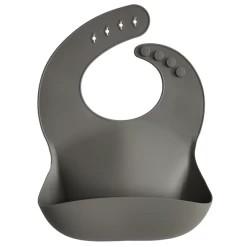 Mushie SILICONE BABY BIB-DOVE GRAY