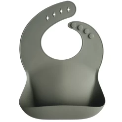 Mushie SILICONE BABY BIB-SILVER SAGE