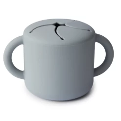 Mushie SILICONE SNACK CUP-STONE