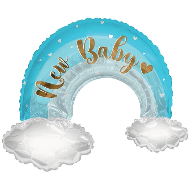 NEW BABY BLUE RAINBOW SHAPE 36" 1 NEW BABY BLUE RAINBOW SHAPE 36"