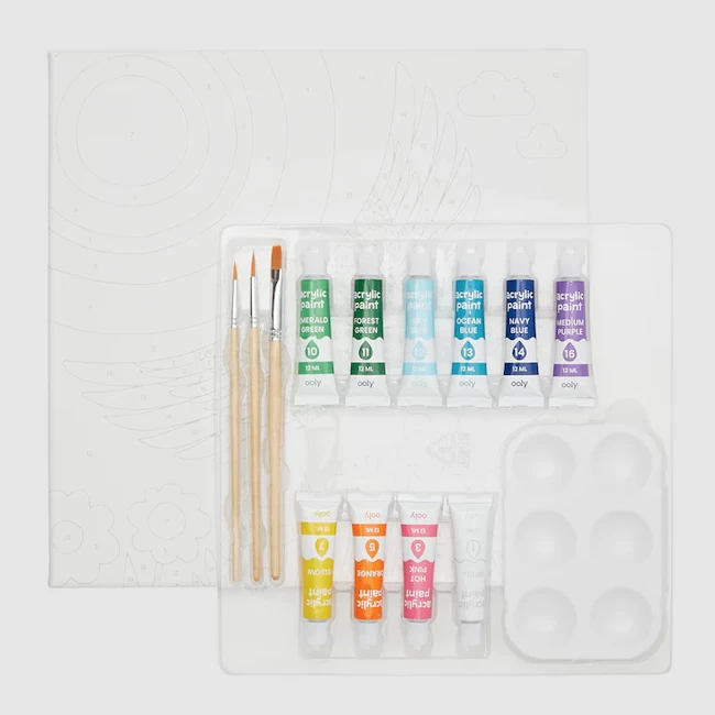 Ooly COLORIFIC CANVAS PAINT BY NUMBER KIT - BRILLIANT BIRD 2 Ooly COLORIFIC CANVAS PAINT BY NUMBER KIT - BRILLIANT BIRD - Afbeelding 2