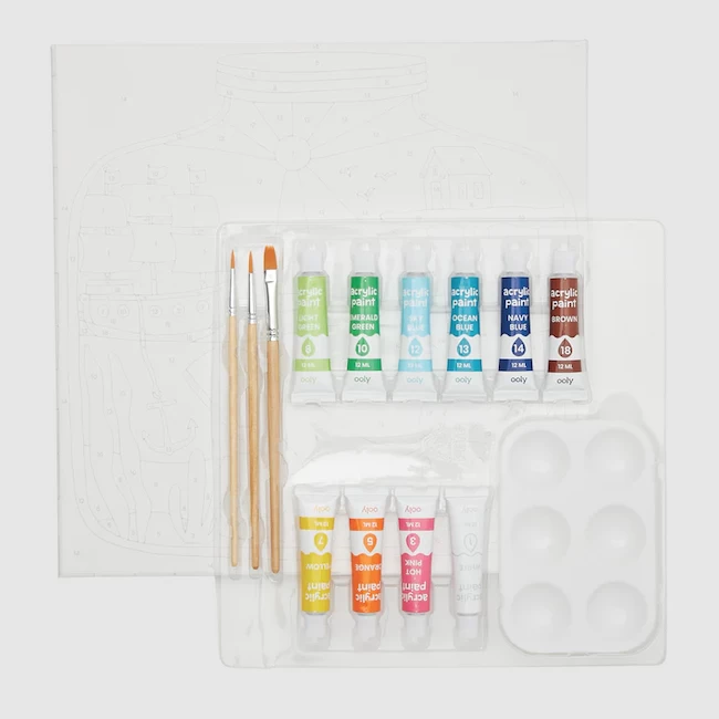 Ooly COLORIFIC CANVAS PAINT BY NUMBER KIT - TINY TREASURES 2 Ooly COLORIFIC CANVAS PAINT BY NUMBER KIT - TINY TREASURES - Afbeelding 2