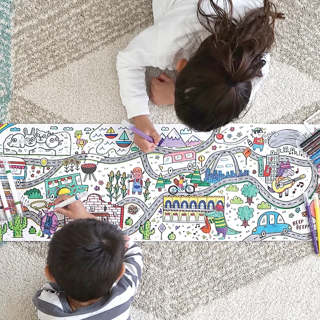 Ooly PICTURESQUE PANORAMA COLORING BOOK - DINO PICNIC PARTY 2 Ooly PICTURESQUE PANORAMA COLORING BOOK - DINO PICNIC PARTY - Afbeelding 2