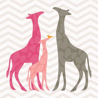 MODERN GIRAFFES-PINK 18X18 2 MODERN GIRAFFES-PINK 18X18 - Afbeelding 2