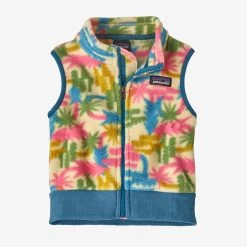 Patagonia BABY SYNCHILLA FLEECE VEST IN TREE CONNECTION:OAT WHITE