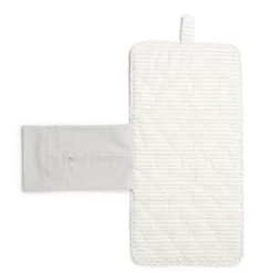 STRIPED ON THE GO PORTABLE CHANGING PAD IN PEBBLE GREY