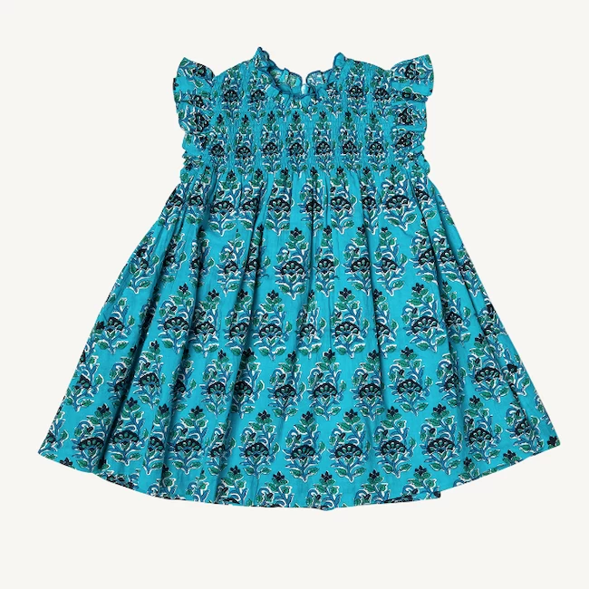 GIRLS STEVIE DRESS IN AZURE 1 GIRLS STEVIE DRESS IN AZURE
