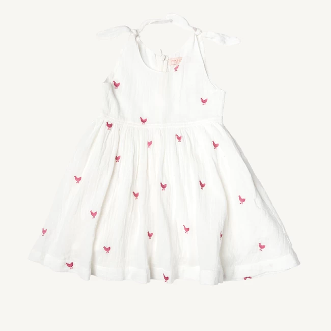 TAYLOR DRESS - PINK CHICKENS 1 TAYLOR DRESS - PINK CHICKENS