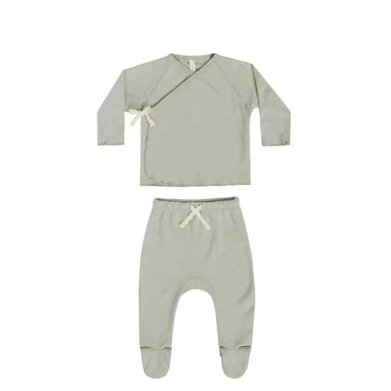 WRAP TOP + PANT SET IN PICTACHIO 1 WRAP TOP + PANT SET IN PICTACHIO